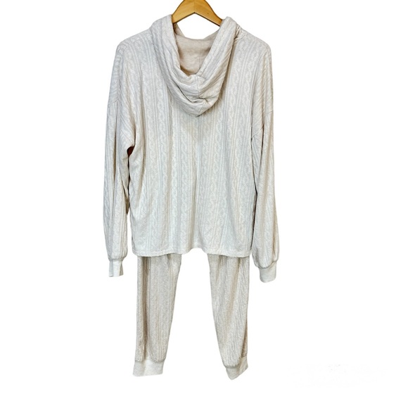 PJ Salvage Tropical Tramway Jogger‎ Pants Hoodie Top Oatmeal Women’s Sz Large - Picture 1 of 9